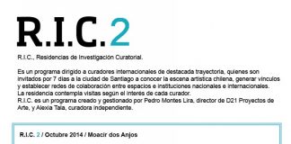 R.I.C. 2 / octubre 2014 – MOACIR DOS ANJOS (Residencias de Investigación Curatorial)