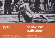 Afiche del curso "30 nov. 1980 e. dittborn"